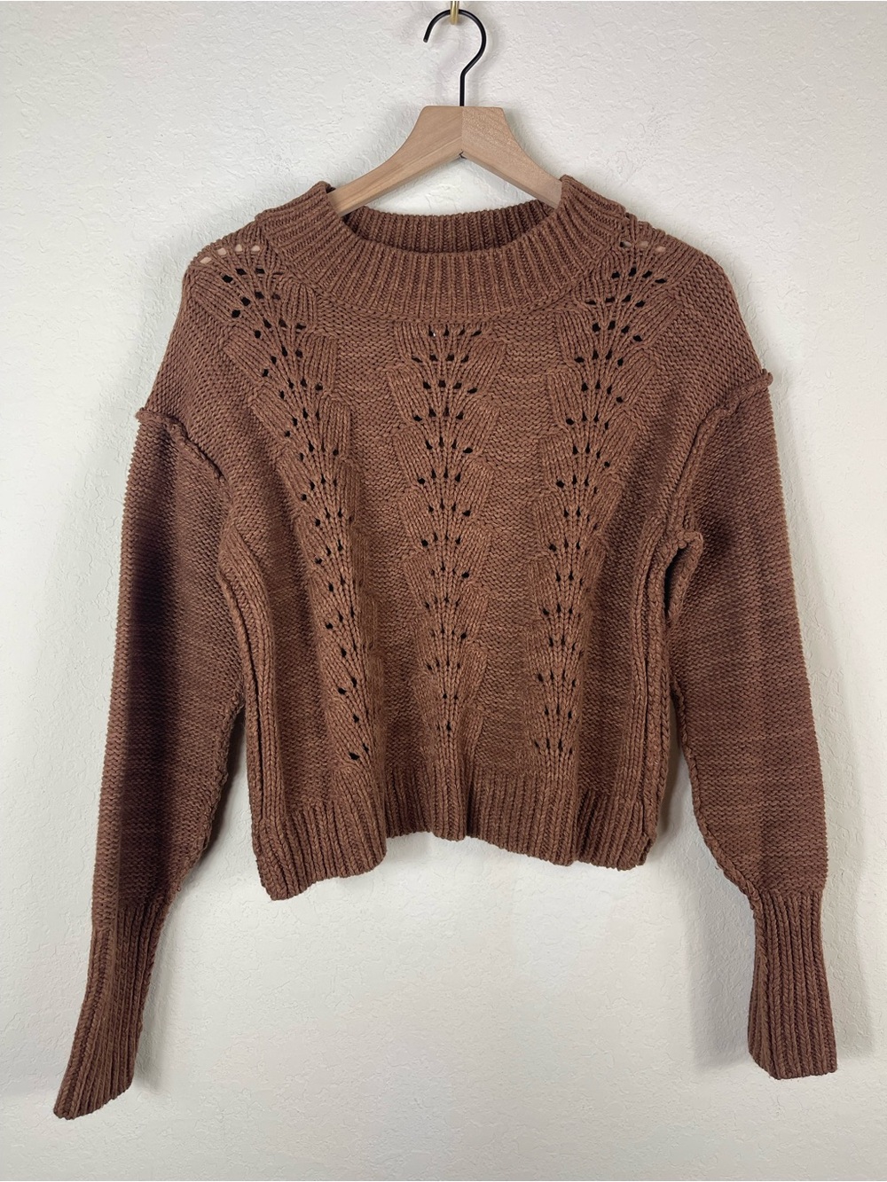 Free People Bell Song Pullover Sweater Brown Size Small - Picture 2 of 8